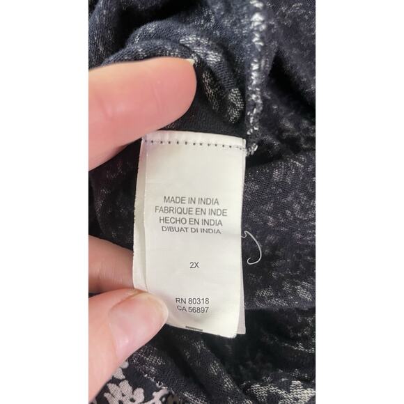 Lucky Brand Floral Crochet Midi Dress Plus Boho 2X Paisley Sleeveless Pockets - Picture 9 of 10